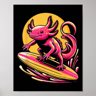 Axolotl-Surfmodekleidung Surfbrett Surfer Für Poster