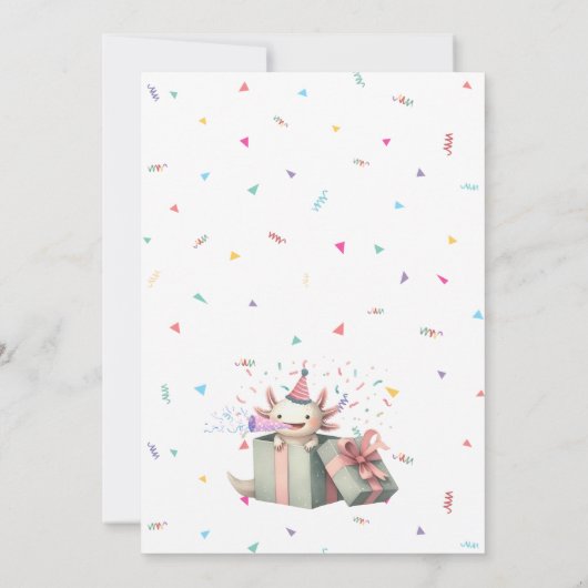 Axolotl-themed Birthday Invitation Einladung (Rückseite)