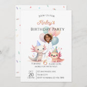 Axolotl-themed Birthday Invitation Einladung (Vorne/Hinten)