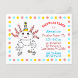Axolotl Themed Birthday Party Einladungen