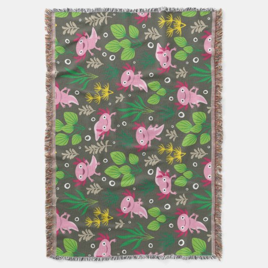 Axolotl Throw Blanket Decke (Vorderseite Vertikal)