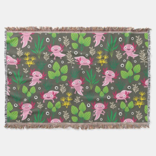 Axolotl Throw Blanket Decke (Vorderseite)