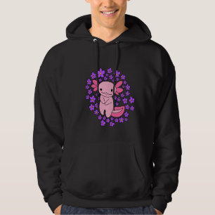 Axolotl und Blumen Hoodie