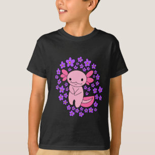 Axolotl und Blumen Kid-Shirt T-Shirt