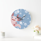 Axolotl und Bubbles Bold Vector Design Große Wanduhr (Zuhause)