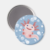 Axolotl und Bubbles Bold Vector Design Magnet (Vorderseite/Rückseite)