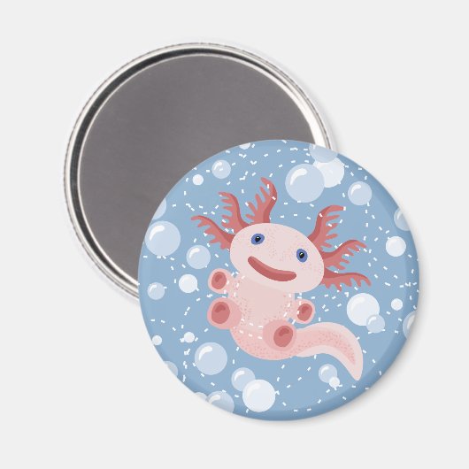 Axolotl und Bubbles Bold Vector Design Magnet (Vorderseite/Rückseite)