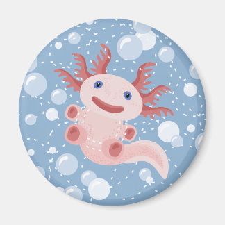Axolotl und Bubbles Bold Vector Design Magnet