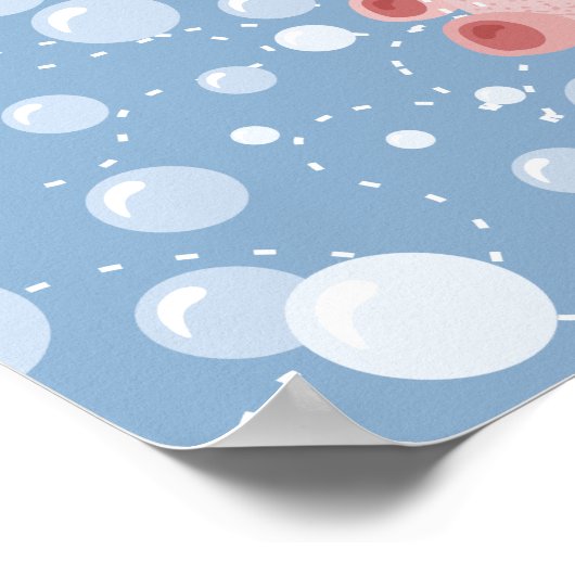 Axolotl und Bubbles Bold Vector Design Poster (Ecke)