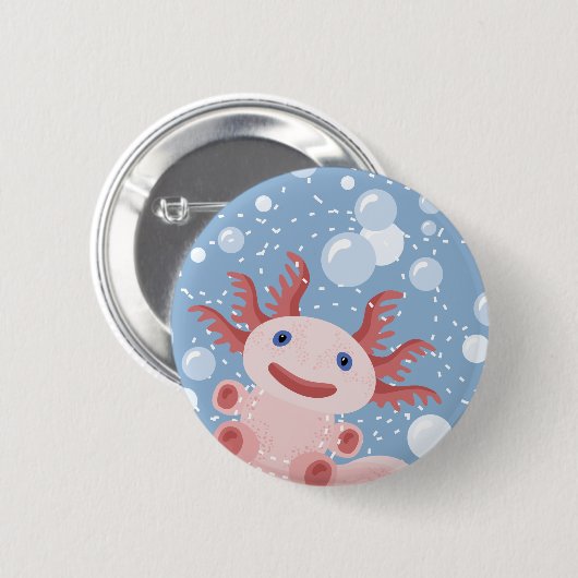 Axolotl und der Blasen-mutige vektorentwurf Button (Vorne & Hinten)