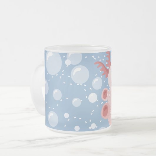 Axolotl und der Blasen-mutige vektorentwurf Mattglastasse (Vorderseite Links)