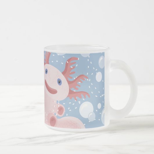 Axolotl und der Blasen-mutige vektorentwurf Mattglastasse (Rechts)