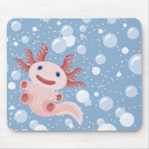 Axolotl und der Blasen-mutige vektorentwurf Mousepad