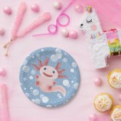 Axolotl und der Blasen-mutige vektorentwurf Pappteller (Party)