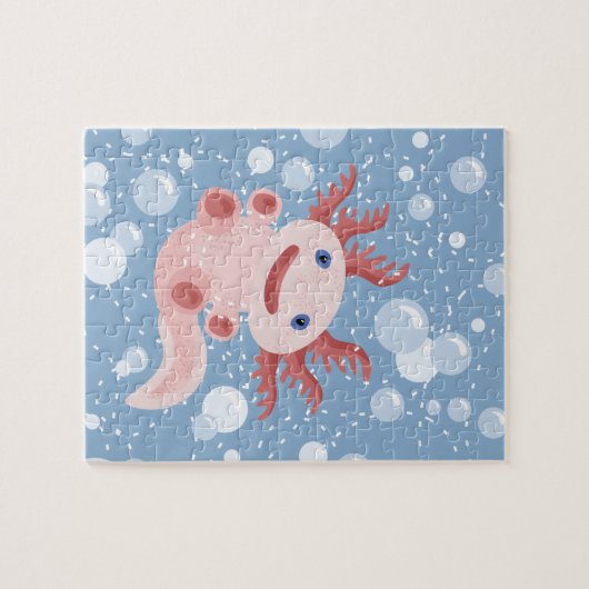 Axolotl und der Blasen-mutige vektorentwurf Puzzle (Horizontal)