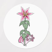 Axolotl und Stargazer lily Etiketten (Design 2)
