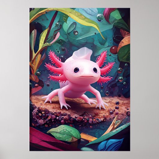 Axolotl Underwater Dreamer Poster (Vorne)