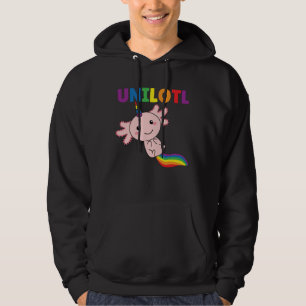 Axolotl Unilotl Einhorn-süßer Axolotl Regenbogen Hoodie
