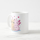 Axolotl Valentine Love Mug – Cute Couple Kaffeetasse (Vorderseite Links)