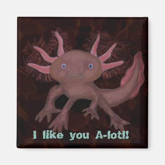 Axolotl Valentine Magnet (Vorne)