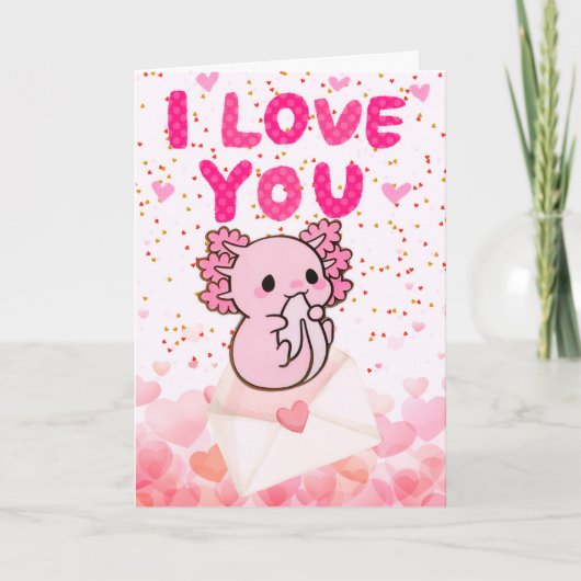 Axolotl valentines day cards karte (Vorderseite)