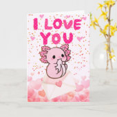 Axolotl Valentinstagskarten Karte (Gelbe Blume)