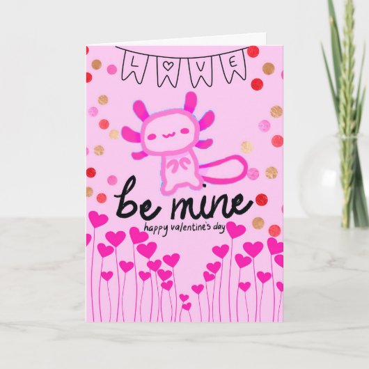 Axolotl Valentinstagskarten Karte (Vorderseite)