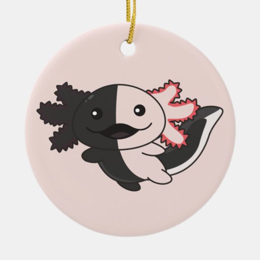 Axolotl Verschiedene Axolotls-Niedliche Tiere B Keramik Ornament (Vorne)