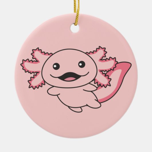 Axolotl Verschiedene Axolotls-Niedliche Tiere C Keramik Ornament (Vorne)