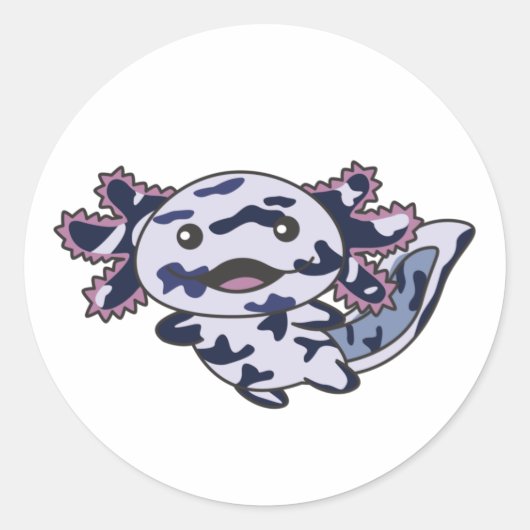 Axolotl verschiedene Axolotls Sweet Animals Cl Runder Aufkleber (Vorderseite)