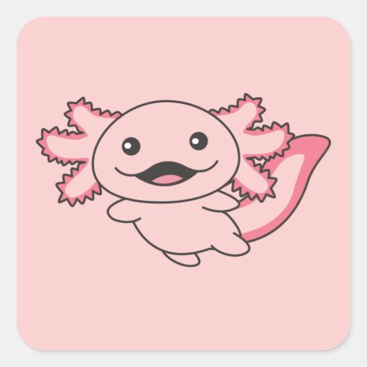 Axolotl verschiedene Typen von Axolotls-Niedlichen Quadratischer Aufkleber (Vorderseite)