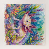 Axolotl Vibranl Watercolor Art Puzzle (Horizontal)