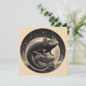 Axolotl Vintag Illustration Karte (Stehend Vorderseite)