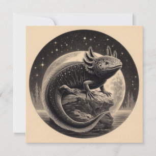 Axolotl-Vintage-Illustration Karte