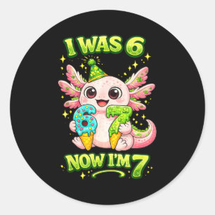 Axolotl war 6 7 Geburtstag 67 Meme lustig sechs si Runder Aufkleber