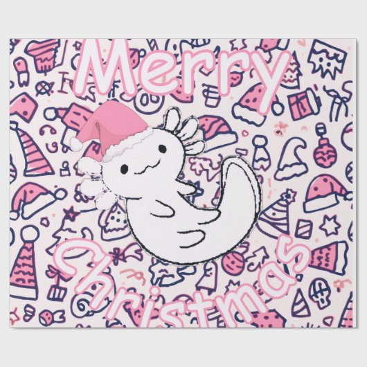 Axolotl Weihnachten Geschenkpapier (Flach)