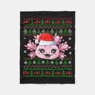 Axolotl Weihnachten Hässlicher Pullover Santa Axol Fleecedecke