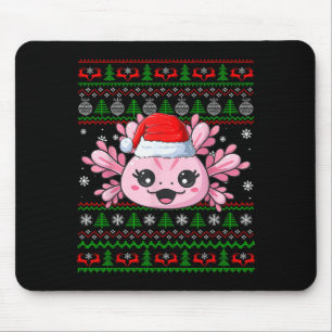 Axolotl Weihnachten Hässlicher Pullover Santa Axol Mousepad