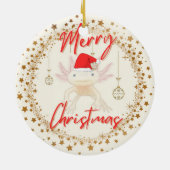 Axolotl Weihnachten Keramik Ornament (Hinten)