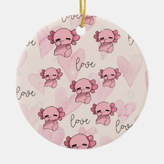 Axolotl Weihnachten Keramik Ornament (Vorne)