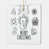 Axolotl Weihnachten Keramikornament (Links)