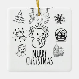 Axolotl Weihnachten Keramikornament