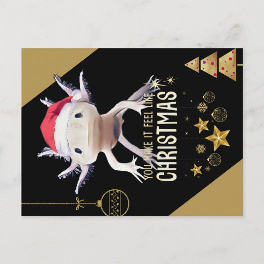 Axolotl Weihnachten Postkarte (Vorderseite)