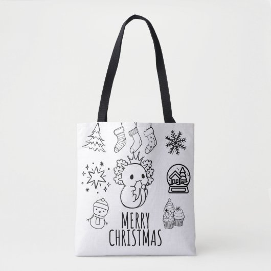 Axolotl Weihnachten Tasche (Vorderseite)