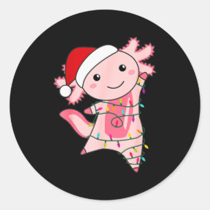 Axolotl Weihnachts Fee Licht Weihnachten Axolotl Runder Aufkleber