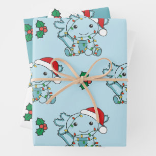 Axolotl Weihnachts Wintertiere Urlaub Axolotls Geschenkpapier Set