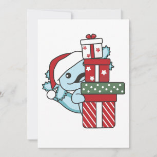 Axolotl Weihnachtsgeschenk Wintertiere Axolotl Feiertagskarte