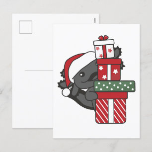 Axolotl Weihnachtsgeschenk Wintertiere Axolotl Feiertagspostkarte