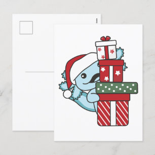 Axolotl Weihnachtsgeschenk Wintertiere Axolotl Hol Feiertagspostkarte