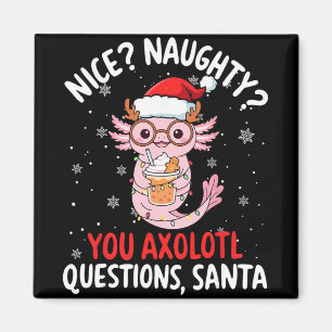 Axolotl Weihnachtsmann Hut Axolotl Fragen Weihnach Magnet